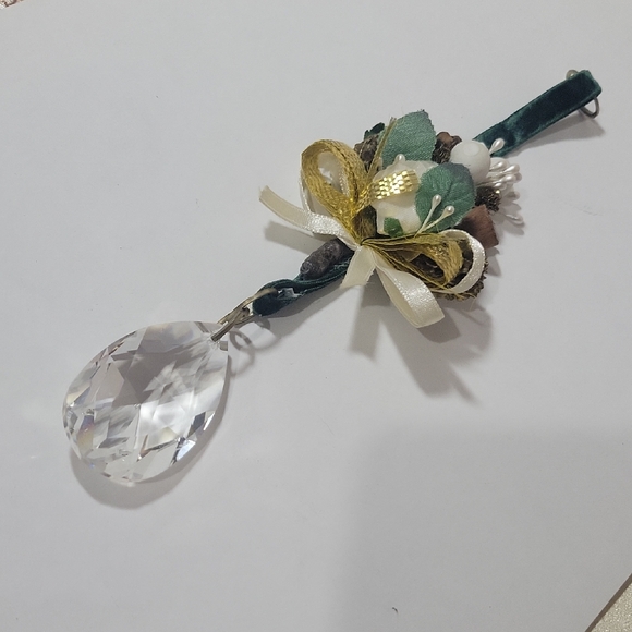 Other - Crystal Ornament with Floral Accents